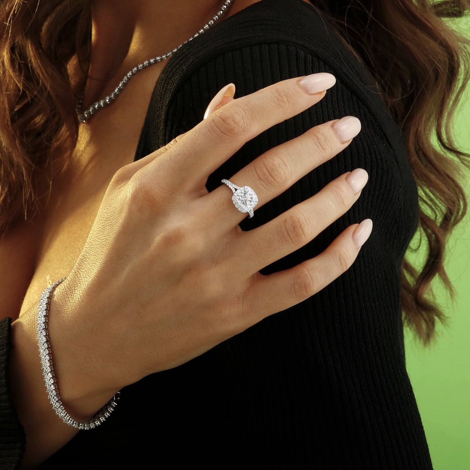 Lab Grown Diamond Minerva Halo Engagement Ring